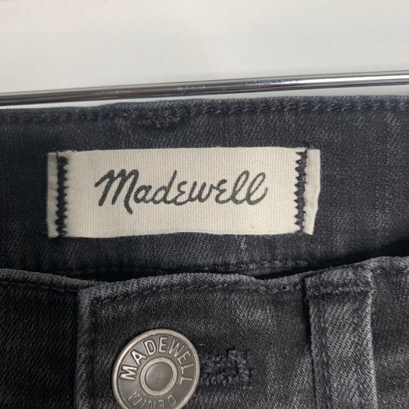 Madewell Cali Demi Boot Asymmetrical Hem Edition Denim Jeans Black Size 27 - Picture 4 of 9